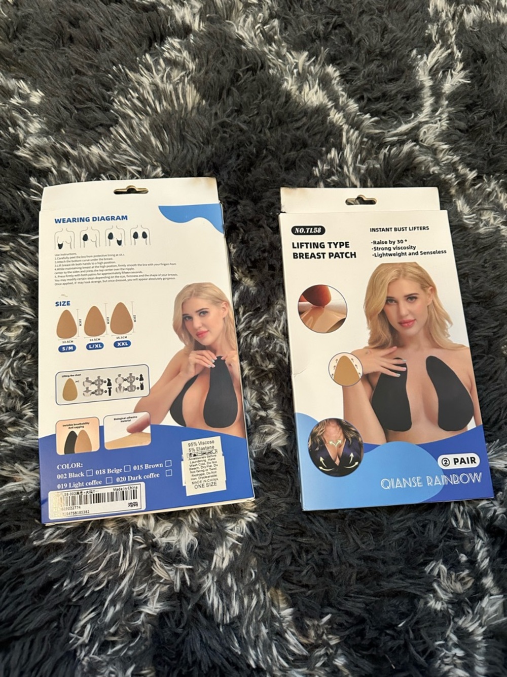 Qianse Rainbow Women’s Black Lifting Type Breast Patch (2 Pair) - Picture 2 of 4
